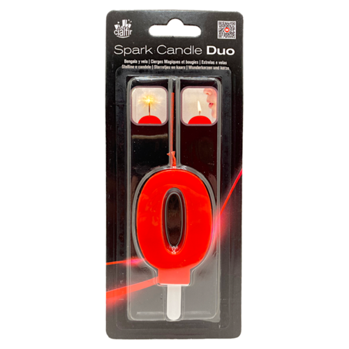 BOUGIE SCINTILLANTE "DUO" ROUGE CIALFIR - NUMRO 0