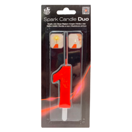 BOUGIE SCINTILLANTE "DUO" ROUGE CIALFIR - NUMRO 1