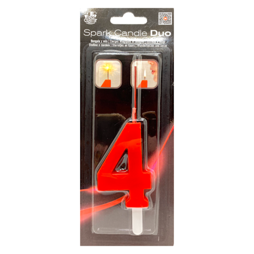 BOUGIE SCINTILLANTE "DUO" ROUGE CIALFIR - NUMRO 4