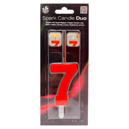 BOUGIE SCINTILLANTE "DUO" ROUGE CIALFIR - NUMRO 7