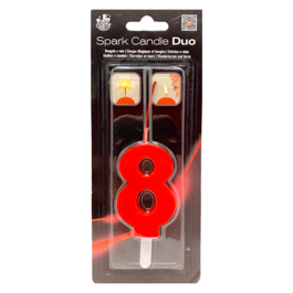 BOUGIE SCINTILLANTE "DUO" ROUGE CIALFIR - NUMRO 8