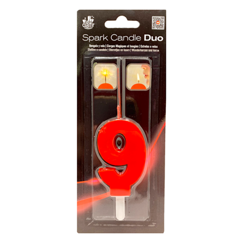 BOUGIE SCINTILLANTE "DUO" ROUGE CIALFIR - NUMRO 9