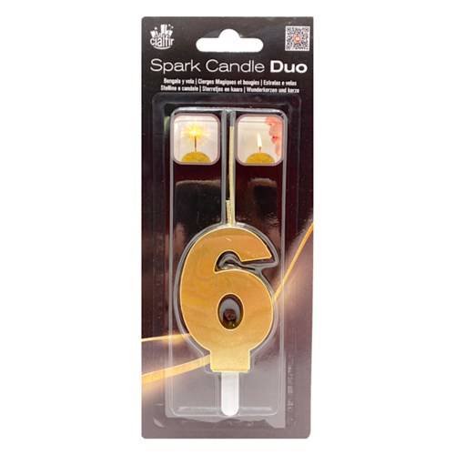 BOUGIE SCINTILLANTE "DUO" DORE CIALFIR - NUMRO 6