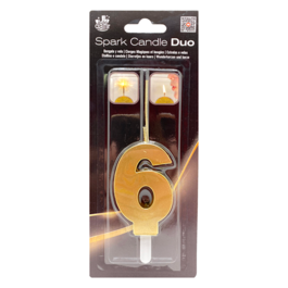 BOUGIE SCINTILLANTE "DUO" DORE CIALFIR - NUMRO 6