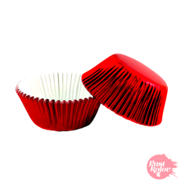 CAISSETTES  CUPCAKES ROUGE MTALLIQUE - 40 UNITS