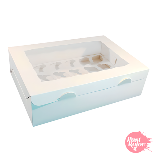 BOTE BLANCHE AVEC FENTRE POUR 24 MINI CUPCAKES