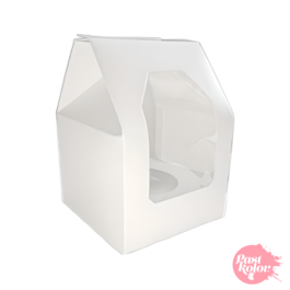 BOTE BLANCHE AVEC FENTRE POUR 1 CUPCAKE