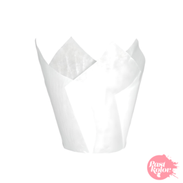 TULIPES POUR MINI MUFFINS BLANCHES - 50 UNITS