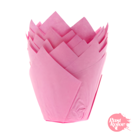 TULIPES POUR MUFFINS ROSES - 24 UNITS