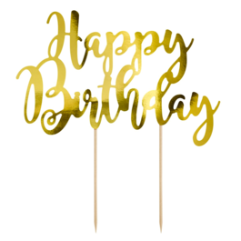 CAKE TOPPER PARTYDECO - "HAPPY BIRTHDAY" OR