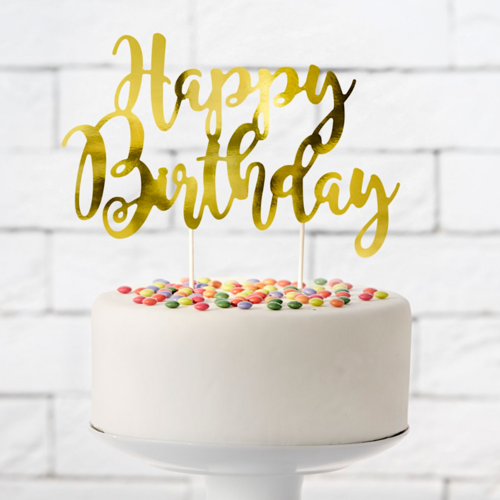 CAKE TOPPER PARTYDECO - "HAPPY BIRTHDAY" OR