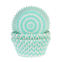 CAISSETTES  CUPCAKES "HOUSE OS MARIE" - BLEUES (CHEVRON)