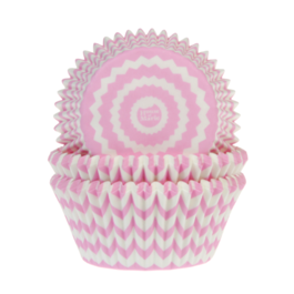 CAISSETTES  CUPCAKES "HOUSE OS MARIE" - ROSES (CHEVRON)