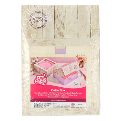 SET BOÎTE À GÂTEAUX FUNCAKES - DESIGN "PURE" (21 CM)