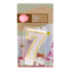 VELA CUMPLEAÑOS DORADA Y BLANCA CON PURPURINA - NUMERO 7