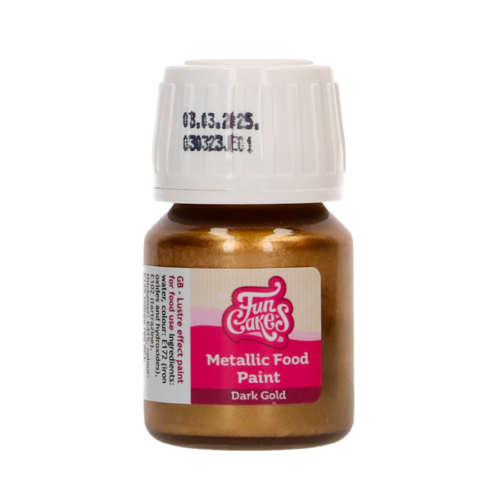 PEINTURE MTALLIQUE COMESTIBLE FUNCAKES - OR FONC 30 ML