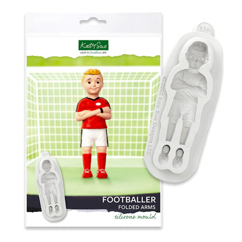 MOULE EN SILICONE DE KATY SUE - FOOTBALLEUR AVEC LES BRAS CROISS