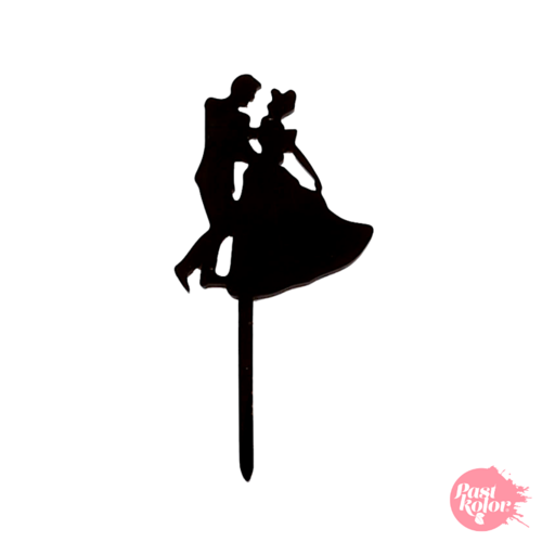 TOPPER PARA CUPCAKE NEGRO - PAREJA BAILANDO