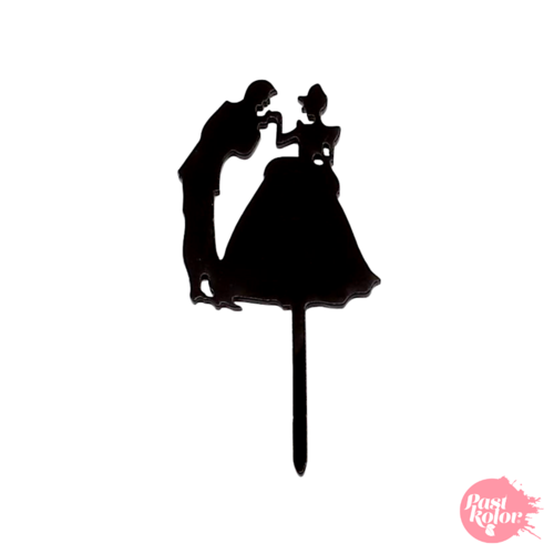 TOPPER PARA CUPCAKE NEGRO - BESO EN MANO