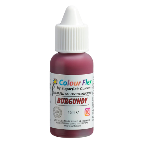 COLORANT LIPOSOLUBLE "COLOURFLEX" SUGARFLAIR - BURGUNDY / BORDEAUX (15 ML)