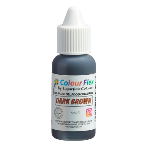 COLORANT LIPOSOLUBLE "COLOURFLEX" SUGARFLAIR - DARK BROWN / MARRON FONC (15 ML)