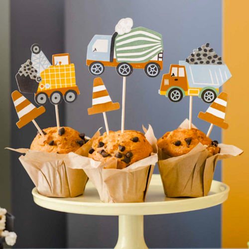 CUPCAKES TOPPER PARTYDECO - CONSTRUCTION