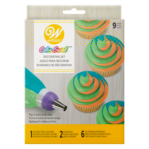 SET DE DCORATION "COLOR SWIRL" WILTON