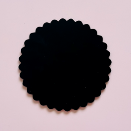 BASE RONDE NOIRE (VAGUES CASSIS) "EN PAPIERS" - 25 CM