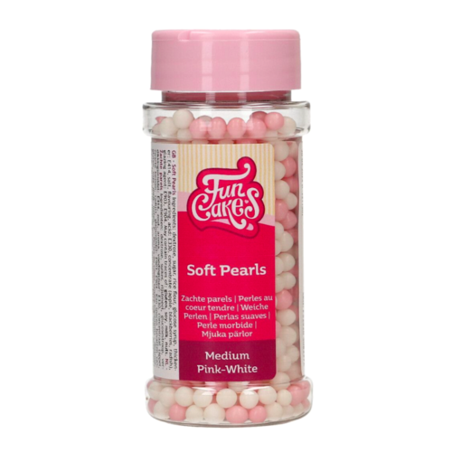 PERLES DE SUCRE COMESTIBLES FUNCAKES - ROSE ET BLANC (60 G)