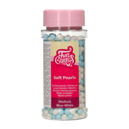 PERLES DE SUCRE COMESTIBLES FUNCAKES - BLEU ET BLANC (60 G)