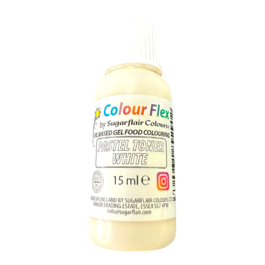 COLORANT LIPOSOLUBLE "COLOURFLEX" SUGARFLAIR - PASTEL TONER WHITE / BLANC (15 ML)