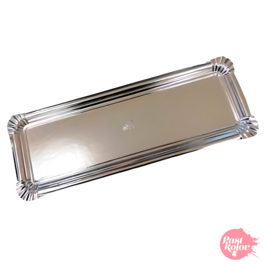 PLATEAU RECTANGULAIRE ARGENT PASTKOLOR - 28 X 10 CM