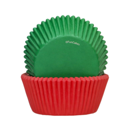 CAPSULES POUR CUPCAKES FUNCAKES - ROUGE ET VERT