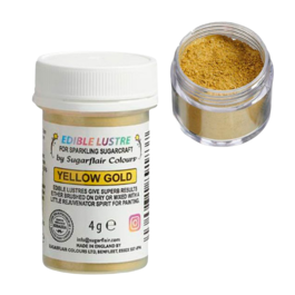 PAILLETTES COMESTIBLES SUGARFLAIR - YELLOW GOLD / JAUNE OR (4 G)