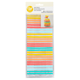 SACS  FRIANDISES WILTON - RAYURES COLORES (20 U)