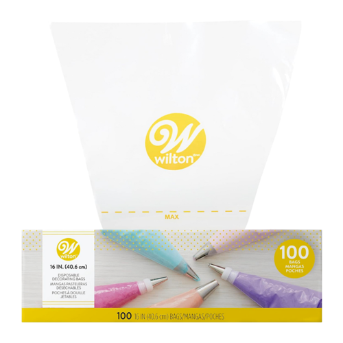 SACS  DOUILLE JETABLES WILTON - 40 CM (100 PCS)