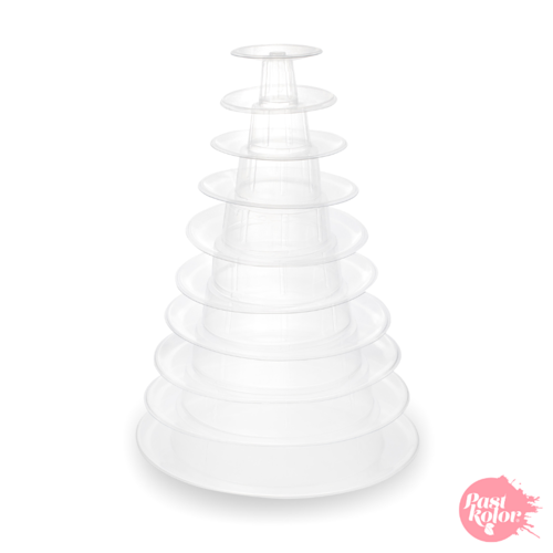 STAND DE MACARONS TRANSPARENT - ROND (10 NIVEAUX)