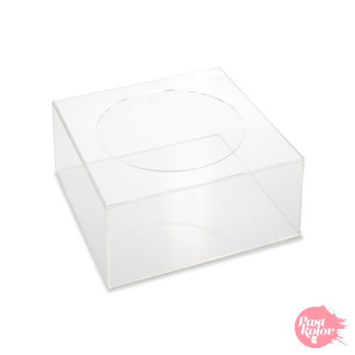 SUPPORTS DE GTEAUX CARRS TRANSPARENTS - 20 ET 30 CM / H 10 CM