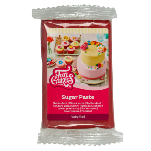 [EXP. PROCHE] PÂTE À SUCRE FUNCAKES - ROUGE RUBI 250 G