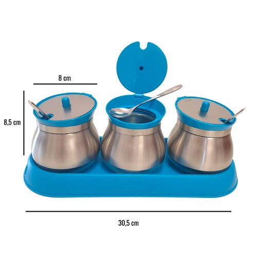 SET DE RANGEMENT POUR USTENSILES DE CUISINE - BLEU