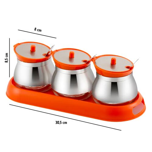 SET DE RANGEMENT POUR USTENSILES DE CUISINE - ORANGE