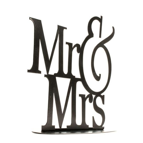 CAKE TOPPER METALLIQUE - MR & MRS