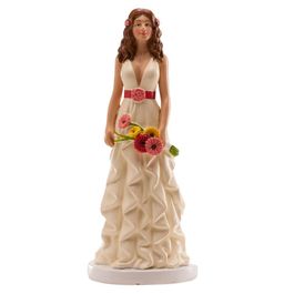 FIGURINE POUR GTEAU FEMME BOUQUET DE FLEURS