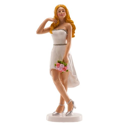 FIGURA PARA TARTA MUJER CON VESTIDO CORTO