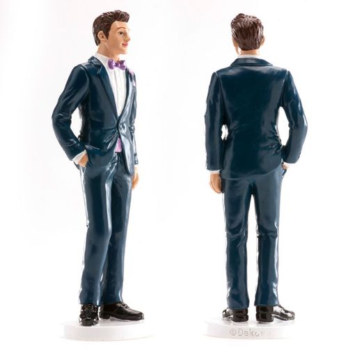 FIGURINE POUR GTEAU HOMME COSTUME BLEU