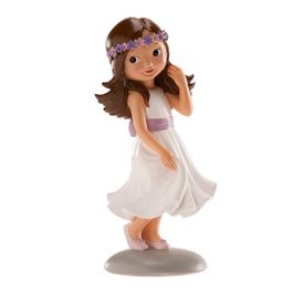 FIGURINE POUR GTEAU FILLE AVEC NOEUD VIOLET