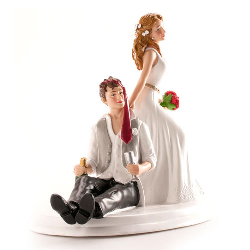 FIGURA PARA TARTA PAREJA NOVIOS BEBIDOS